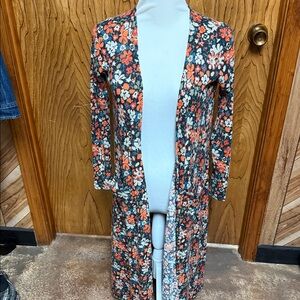 LuLaRoe Floral Long Sleeve Open Cardigan XS